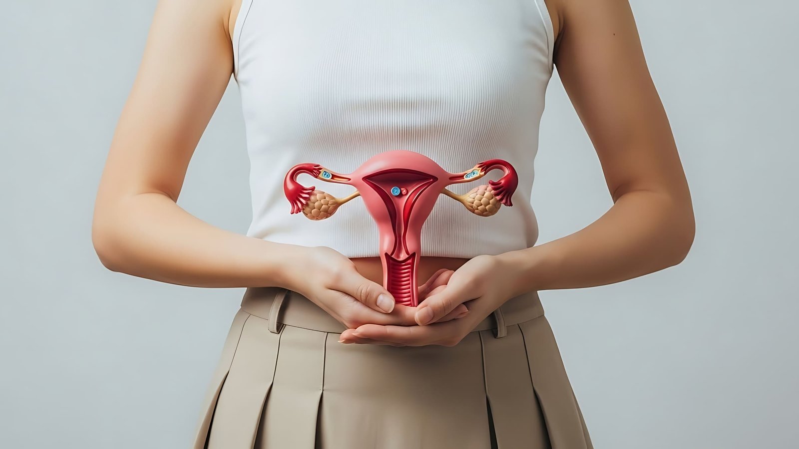 Anatomical uterus model used in patient education — Women's Health Acupuncture at Indigo Wellness Clinic, Coquitlam