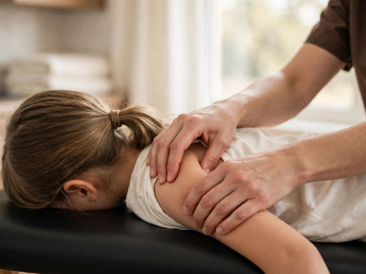 Gentle pediatric massage therapy for children at Indigo Wellness Clinic, Coquitlam