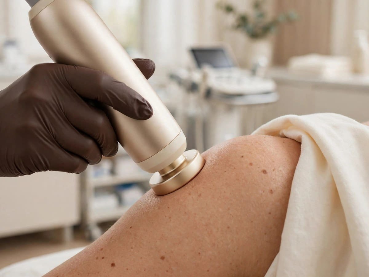 Shockwave therapy treatment for tendon injuries and plantar fasciitis at Indigo Wellness Clinic, Coquitlam